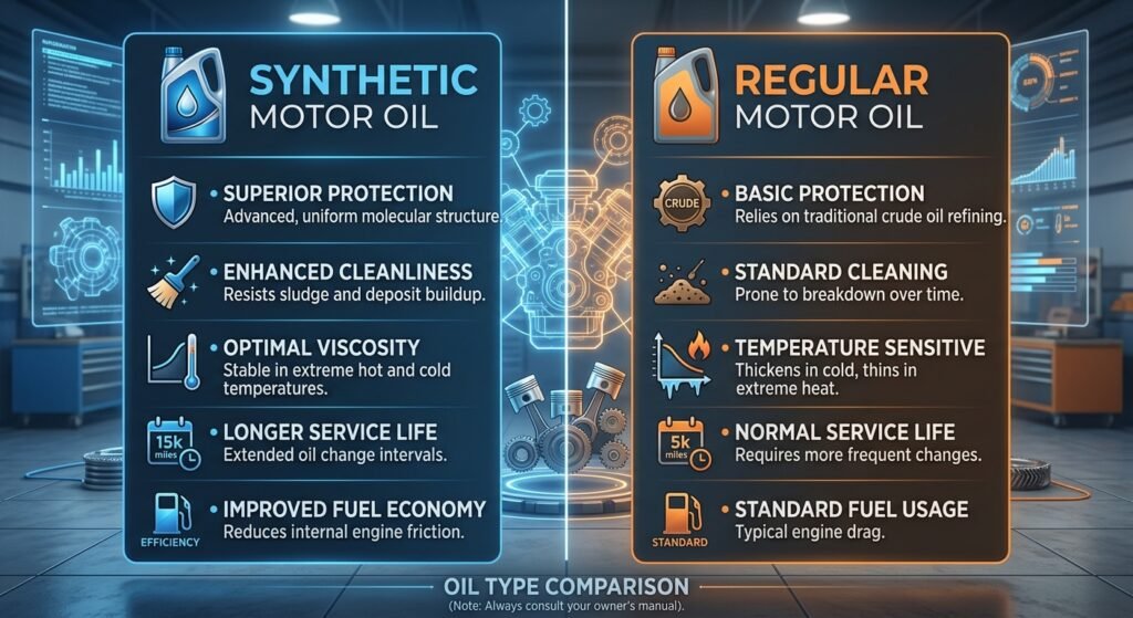 Synthetic vs Regular motor oil