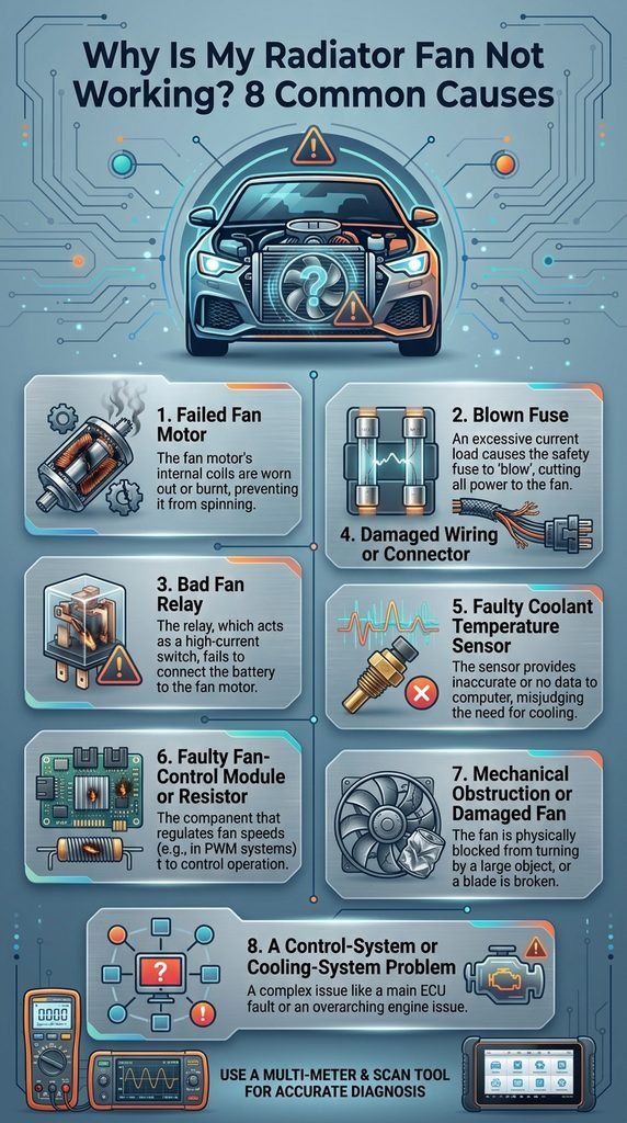 8 reasons why is radiator fan not working