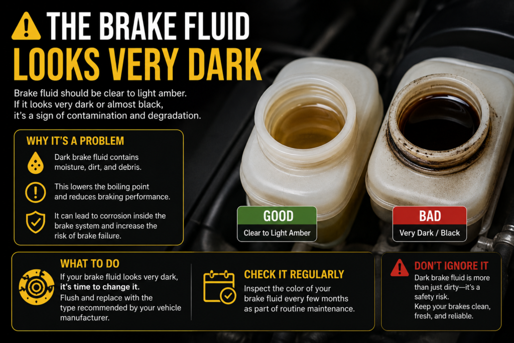 The Brake Fluid Looks Very Dark