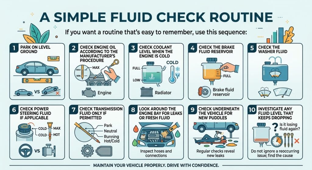 Fluid check routine Fluid check routine